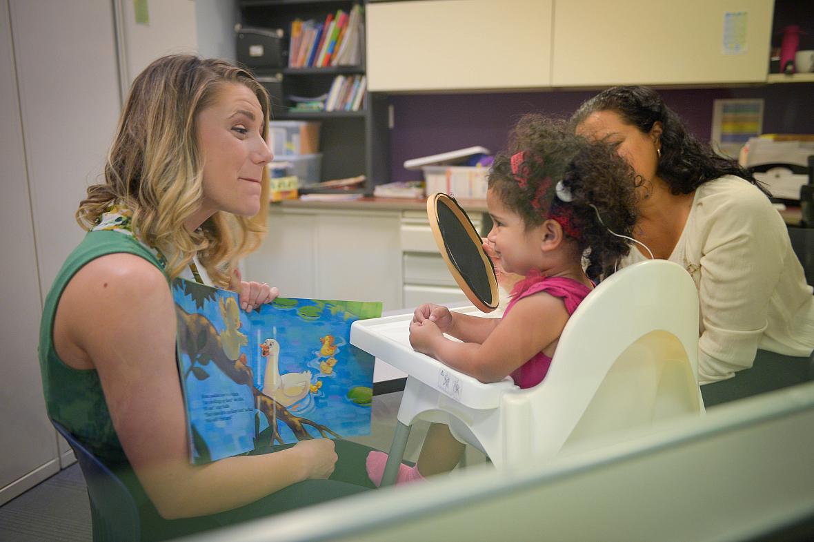 Speech therapy session at Central Florida Speech and Hearing Center. 