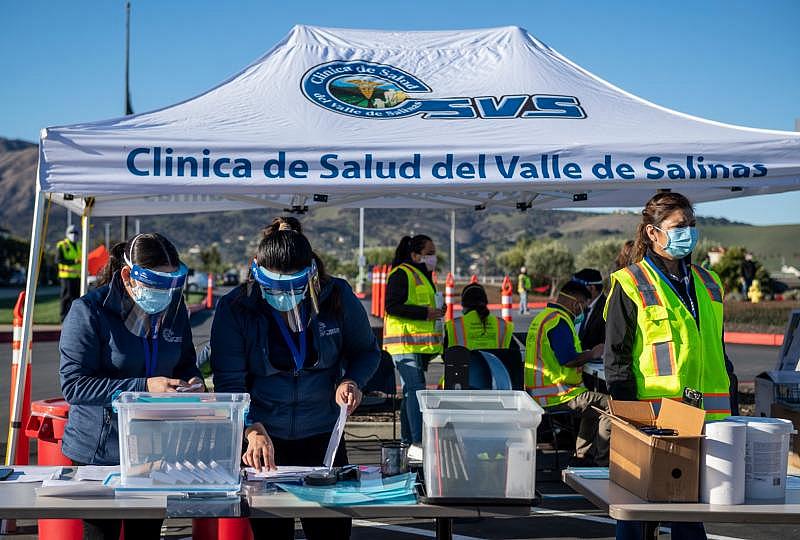 Clinica de Salud del Valle de Salinas partnered with the Grower-Shipper Association to begin vaccinating farmworkers when Monterey County was still prioritizing residents 65 and older. Photo by David Rodriguez, The Salinas Californian