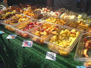 Farmer's Market fruit samples