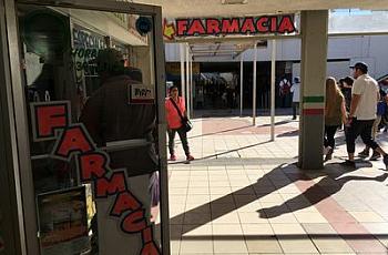 Pharmacies in Mexicali, Mexico are set up in the tunnel leading to the port of entry between Mexico and the U.S.