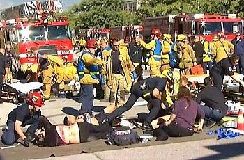 The chaos outside the Inland Regional Center in San Bernardino following the terrorist mass shooting of December 2, 2015.