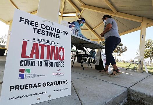 The Kern County Latino COVID-19 Task Force held a free COVID-19 testing event at McFarland's Blanco Park in October.