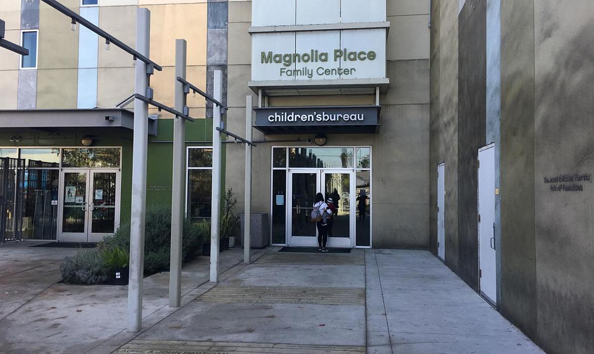 At the Magnolia Place in Los Angeles, families can see a doctor, get help with their finances and use the on-site preschool. "A system like this can be very useful to break silos," says Sam Joo, director of the Magnolia Place Community Initiative. At the Magnolia Place in Los Angeles, families can see a doctor, get help with their finances and use the on-site preschool. "A