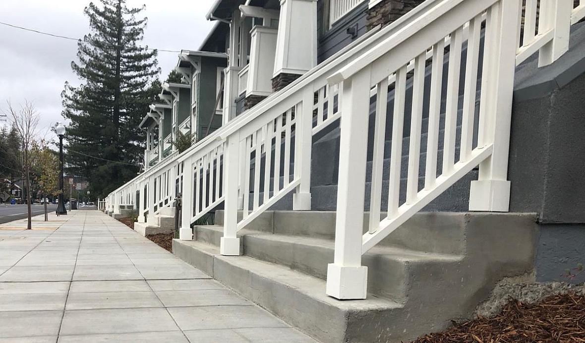 A row of new housing units at Register Square in Napa