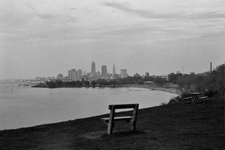 Photo of Cleveland's skyline from Edgewater Beach by Adora Ezepue
