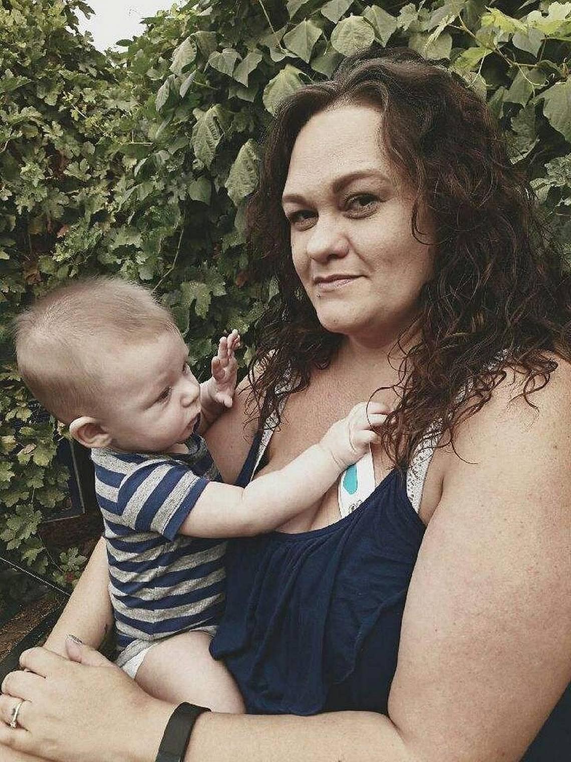Cierra Shelton, 30, a mother of two from Merced insured on Medi-Cal with her 6-month-old son, Jackson Macy. 