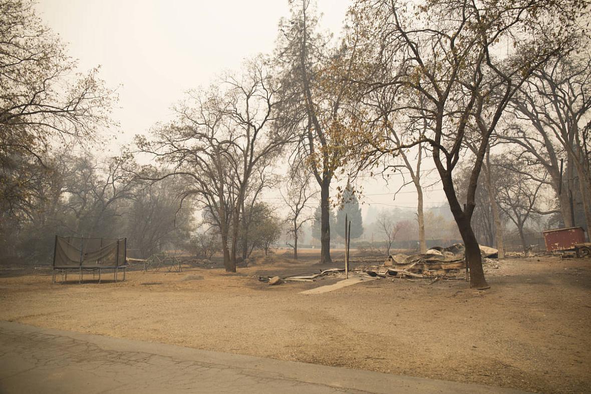The site of Sabrina Hanes' home on Nov. 13, 2018. The site of Sabrina Hanes' home on Nov. 13, 2018. (Anne Wernikoff/KQED)
