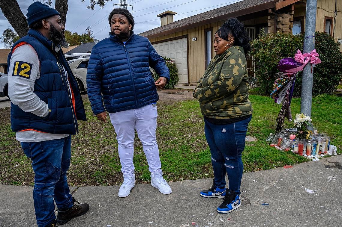 Berry Accius visits Dajha Richards’ mother and step-father near a memorial for Dajha, who was shot and killed. Berry Accius visits Dajha Richards’ mother and step-father near a memorial for Dajha, who was shot and killed.
