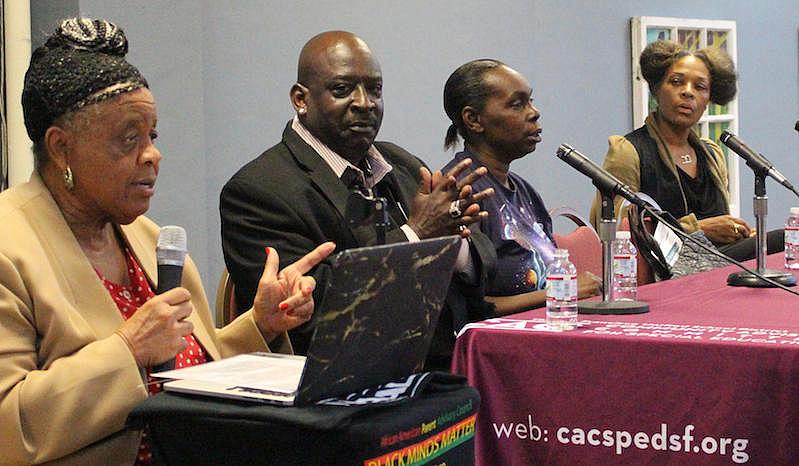 Panelists at the Learning While Black in SFUSD community forum