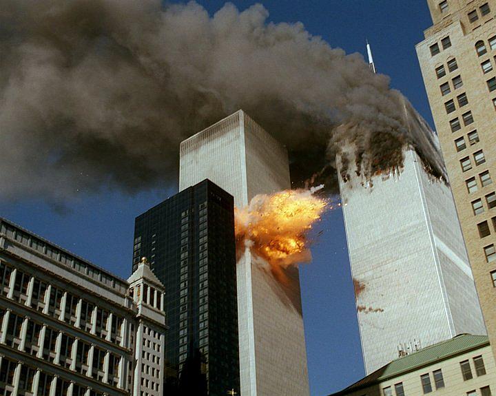 FILE – In this Sept. 11, 2001 file photo, United Airlines Flight 175 collides into the south tower of the World Trade Center in New York as smoke billows from the north tower. (AP Photo/Chao Soi Cheong) AP Photo/Chao Soi Cheong