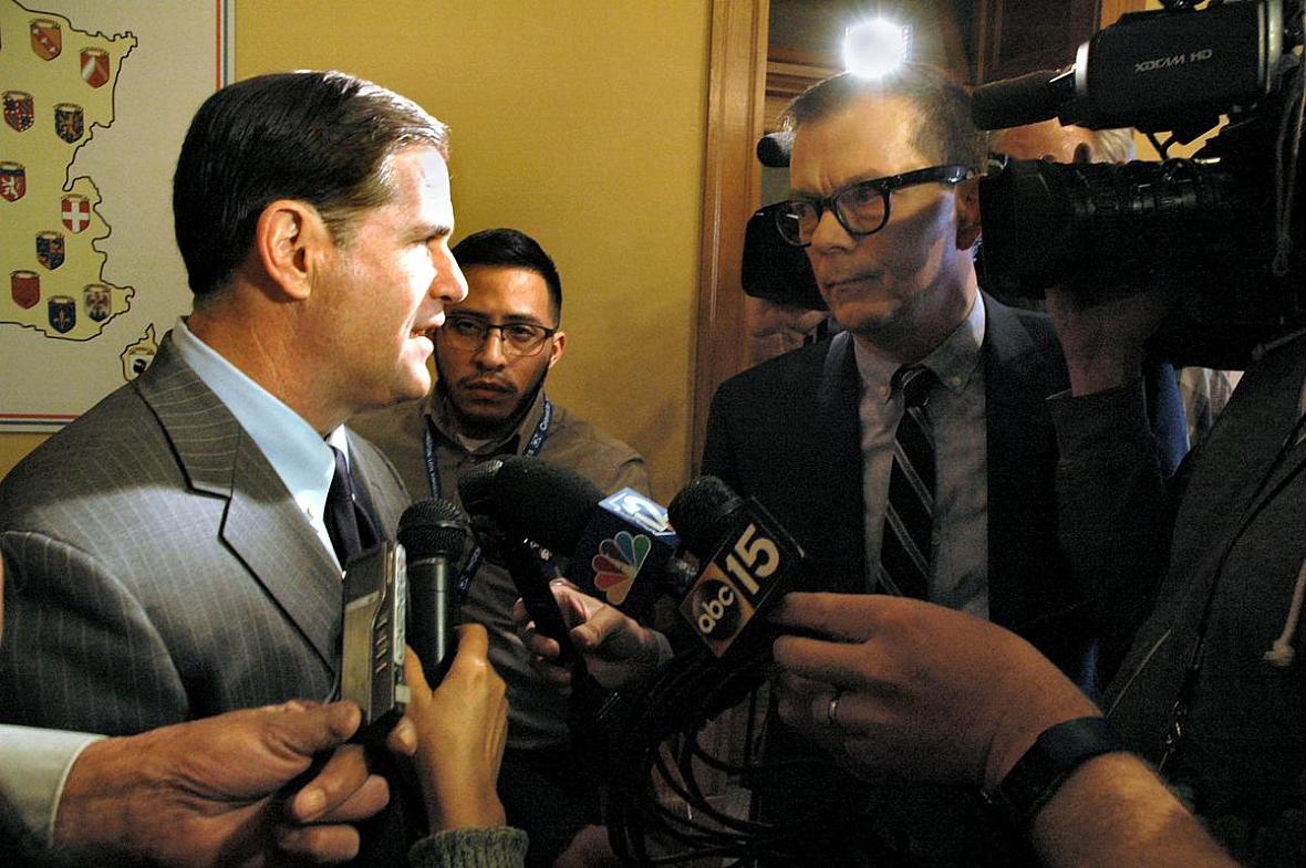 Gov. Doug Ducey takes questions after signing into law major changes in Arizona laws dealing with opioids. Gov. Doug Ducey takes questions after signing into law major changes in Arizona laws dealing with opioids.
