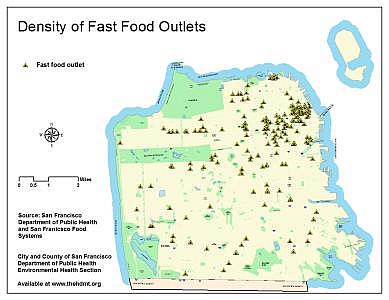 Check out the fast food density in the Financial District...