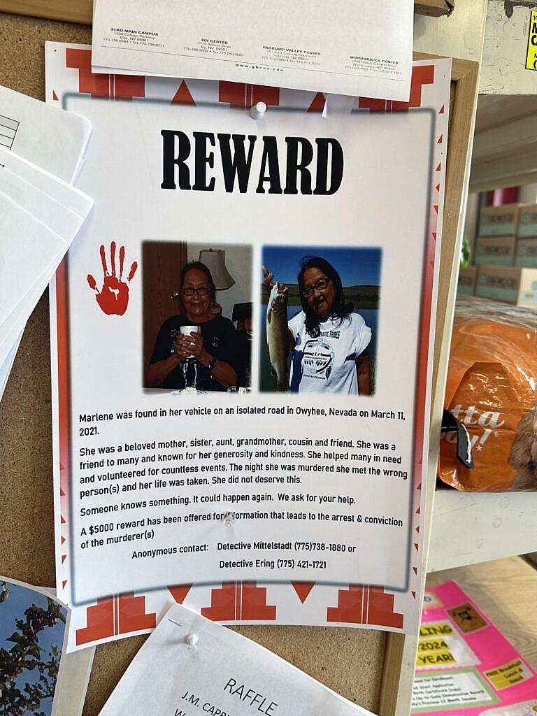 An image of A reward poster for information of Agnes Marlene Thomas death