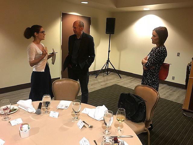 Alex Kotlowitz, center, speaks with reporters at the 2019 National Fellowship this week. Alex Kotlowitz, center, speaks with reporters at the 2019 National Fellowship this week.