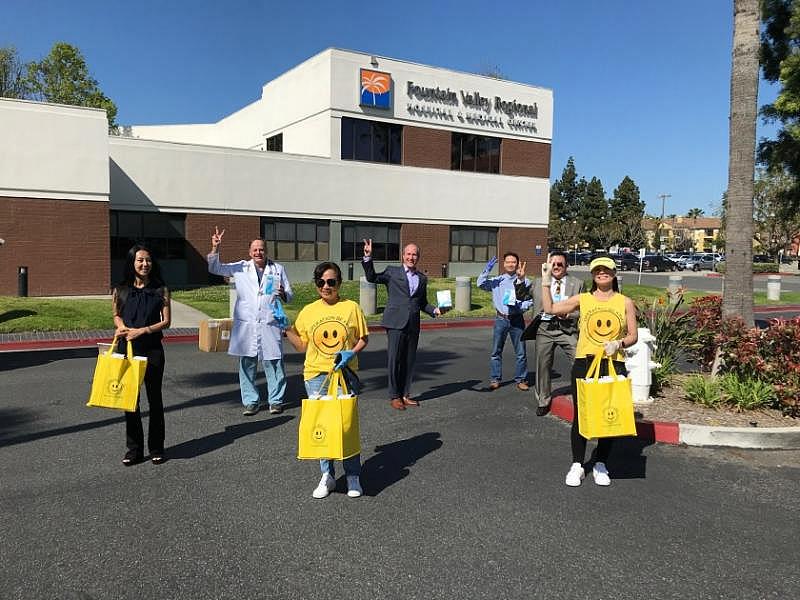 The nonprofit Operation Be Kind delivered about 1,000 N95 masks to Fountain Valley Regional Hospital & Medical Center in April.(Courtesy of Tenet Health)