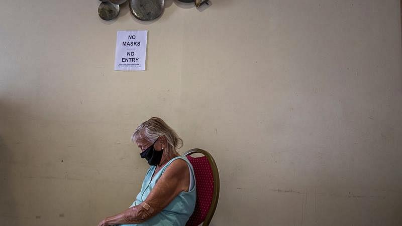A woman cools down at the Well in the Desert, a designated cooling center in Palm Springs, California on August 19, 2020. Temperatures reached over 110 degrees. Omar Ornelas/The Desert Sun A woman cools down at the Well in the Desert, a designated cooling center in Palm Springs, California on August 19, 2020. Temperatures reached over 110 degrees. Omar Ornelas/The Desert Sun