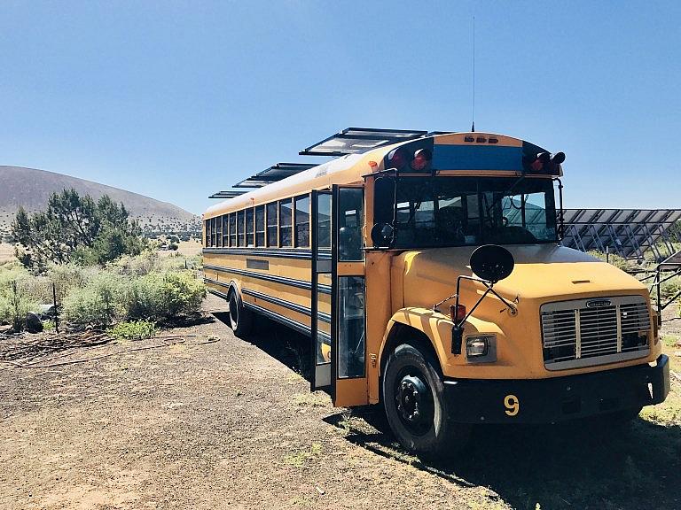 Scientists from the University of Arizona retrofitted a decommissioned school bus with a solar powered water filtration unit. (Photo-Antonia Gonzales) Scientists from the University of Arizona retrofitted a decommissioned school bus with a solar powered water filtration unit. (Photo-Antonia Gonzales)