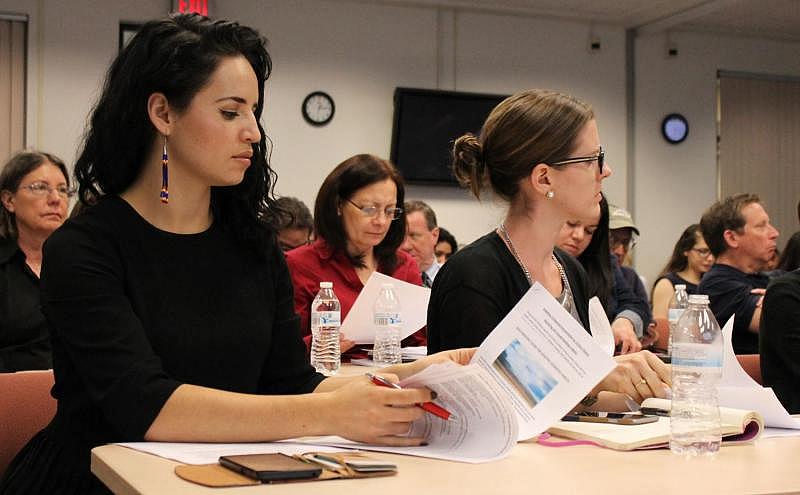 Frida Espinosa, left, then a representative of the Institute for Women in Migration, or IMUMI, attends a binational training in March 2016 organized by the Southern Arizona Transnational Task Force to help child welfare workers and others learn tools to better work with families seeking to reunify with their children from across the border.