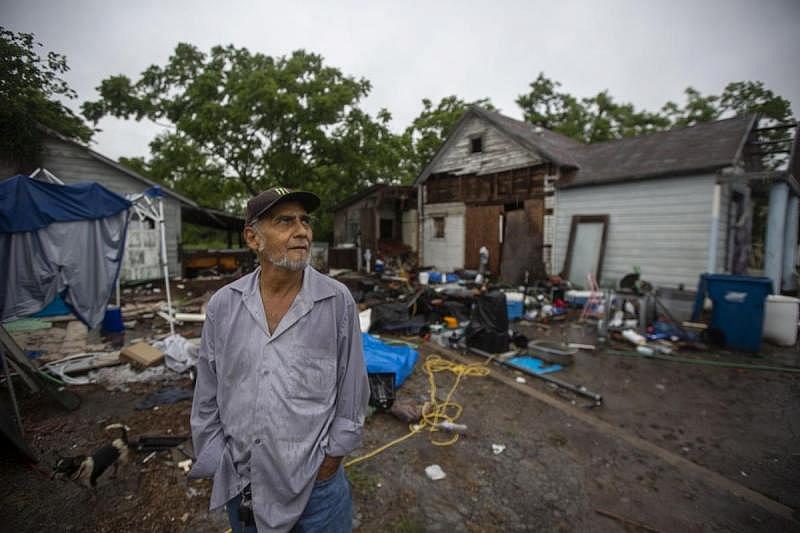 U.S. Army veteran Reynaldo Garza, 70, stands in front of his house at 305 Locke St. in Woodsboro. The home was destroyed in Hurricane Harvey, forcing Garza to live in his vehicle. (Photo: Angela Piazza/Victoria Advocate) U.S. Army veteran Reynaldo Garza, 70, stands in front of his house at 305 Locke St. in Woodsboro. The home was destroyed in Hurricane Harvey, forcing Garza to live in his vehicle.