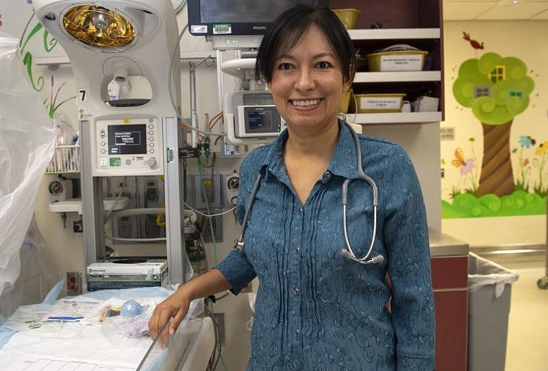 Dr. Lily Martorell-Bendezu, a neonatologist at Riverside University Health System Medical Center, works with drug-exposed babies. (Photo by Mindy Schauer, Orange County Register/SCNG)