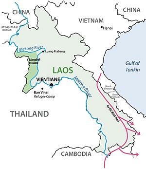 The Sainyabuli Province of Laos has been home to a large concentration of Hmong people. At the end of the Vietnam War many escaped to refugee camps in Thailand by crossing the Mekong River.