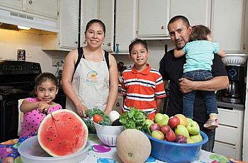 A fresh start: Roseland's Alejandra Sarmiento, second from left, has helped put her family on a healthier track with fresh food and exercise.