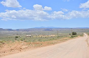 Homes on the To’Hajiilee Indian Reservation, New Mexico, part of the Navajo Nation.