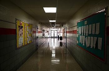A hallway in Cooper Lane Elementary School in Landover Hills, Maryland.