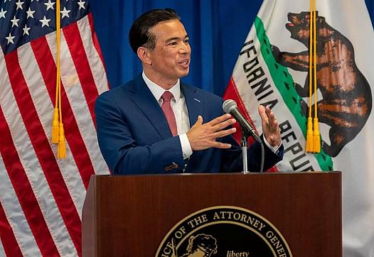 Attorney General Rob Bonta speaks after he was sworn in as California’s 34th attorney general Photo by Paul Kitagaki Jr.