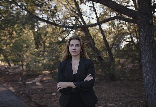 Dr. Larissa Lindsey of UNM’s Addiction and Substance Abuse Program, known as ASAP, at her home in Tijeras, N.M.
