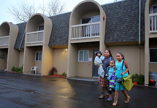 Nine families forced to leave their Santa Rosa apartment building after health and safety inspectors discovered dangerously high levels of mold throughout the complex. 