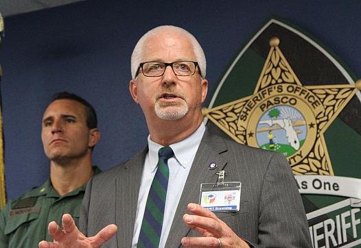 Pasco Schools superintendent Kurt Browning with Pasco Sheriff Chris Nocco at a 2015 press conference. 